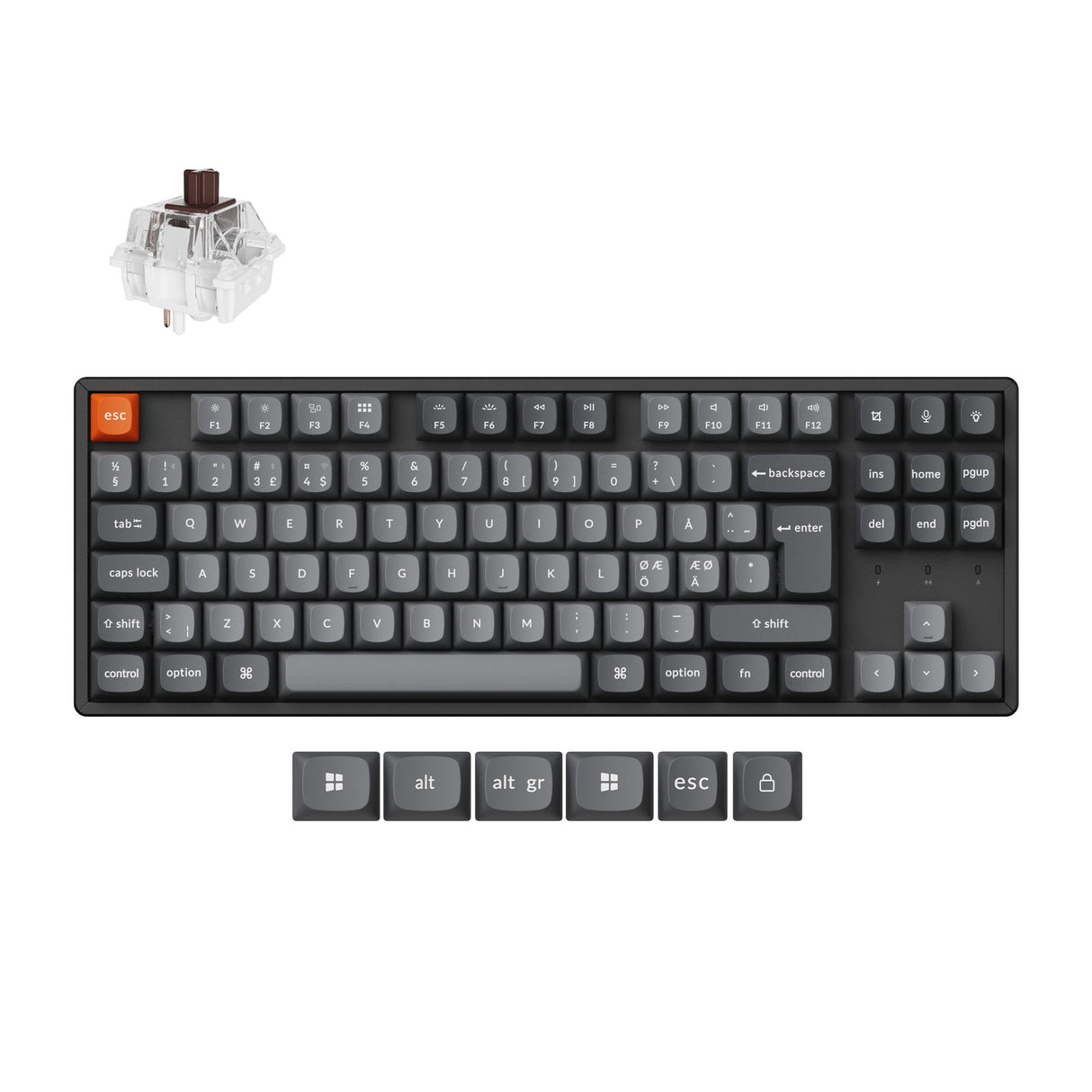 Keychron K8 Max QMK Wireless Custom Mechanical Keyboard RGB Backlight TKL Layout Fully Assembled for Mac Windows Linux Hot Swappable Keychron Super Brown
