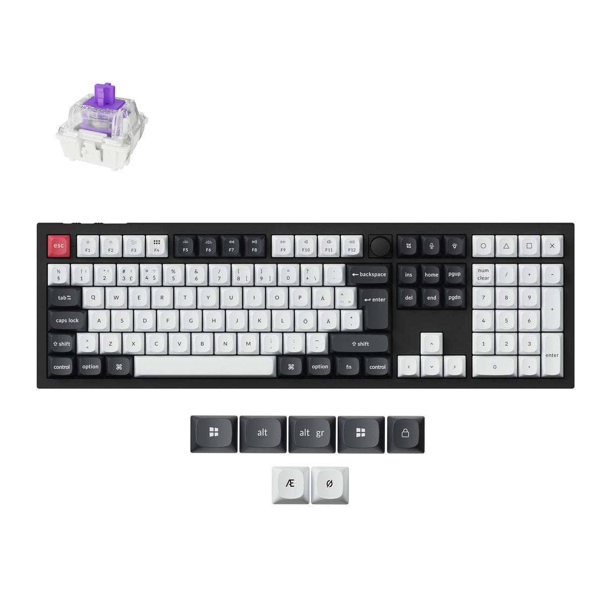 Keychron Q6 HE QMK Wireless Custom Keyboard ISO Nordic