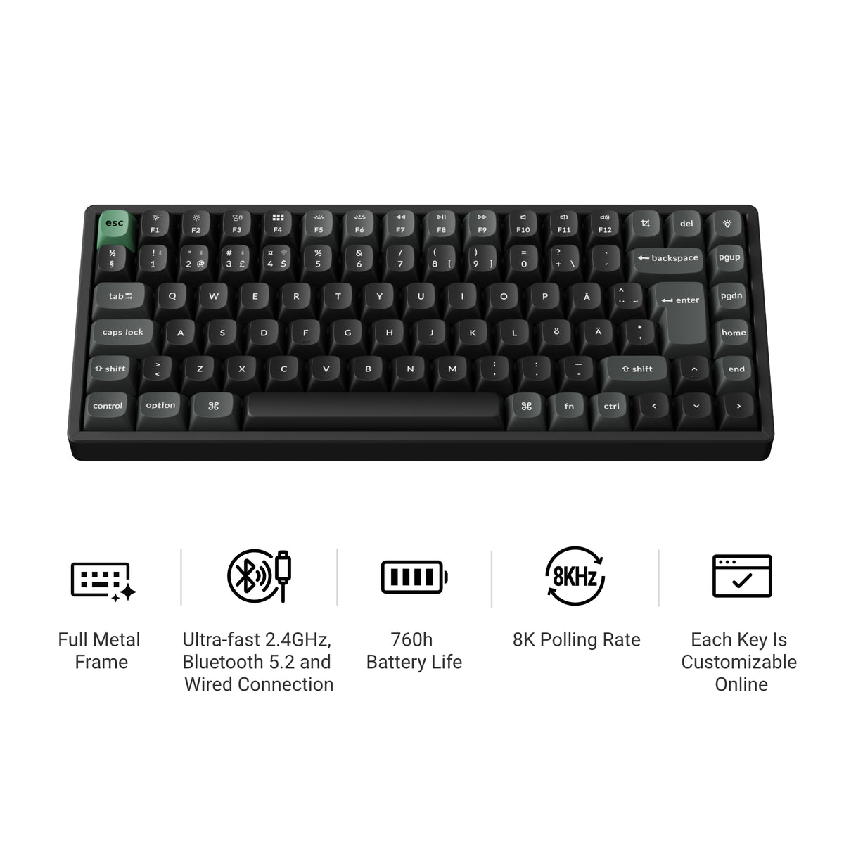 Keychron K2 Ultra 8K Wireless Custom Mechanical Keyboard