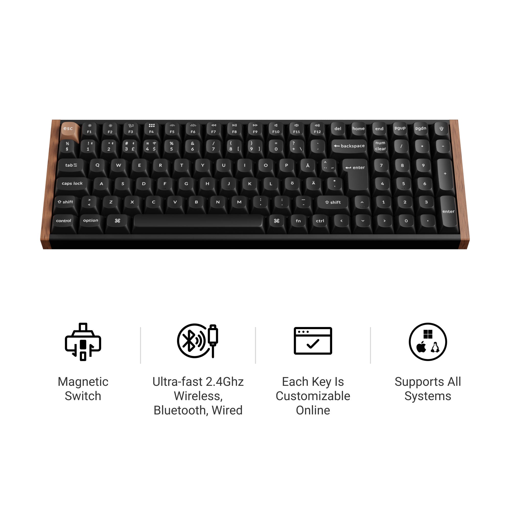 Keychron K4 HE Wireless Magnetic Switch Custom Keyboard ISO Layout
