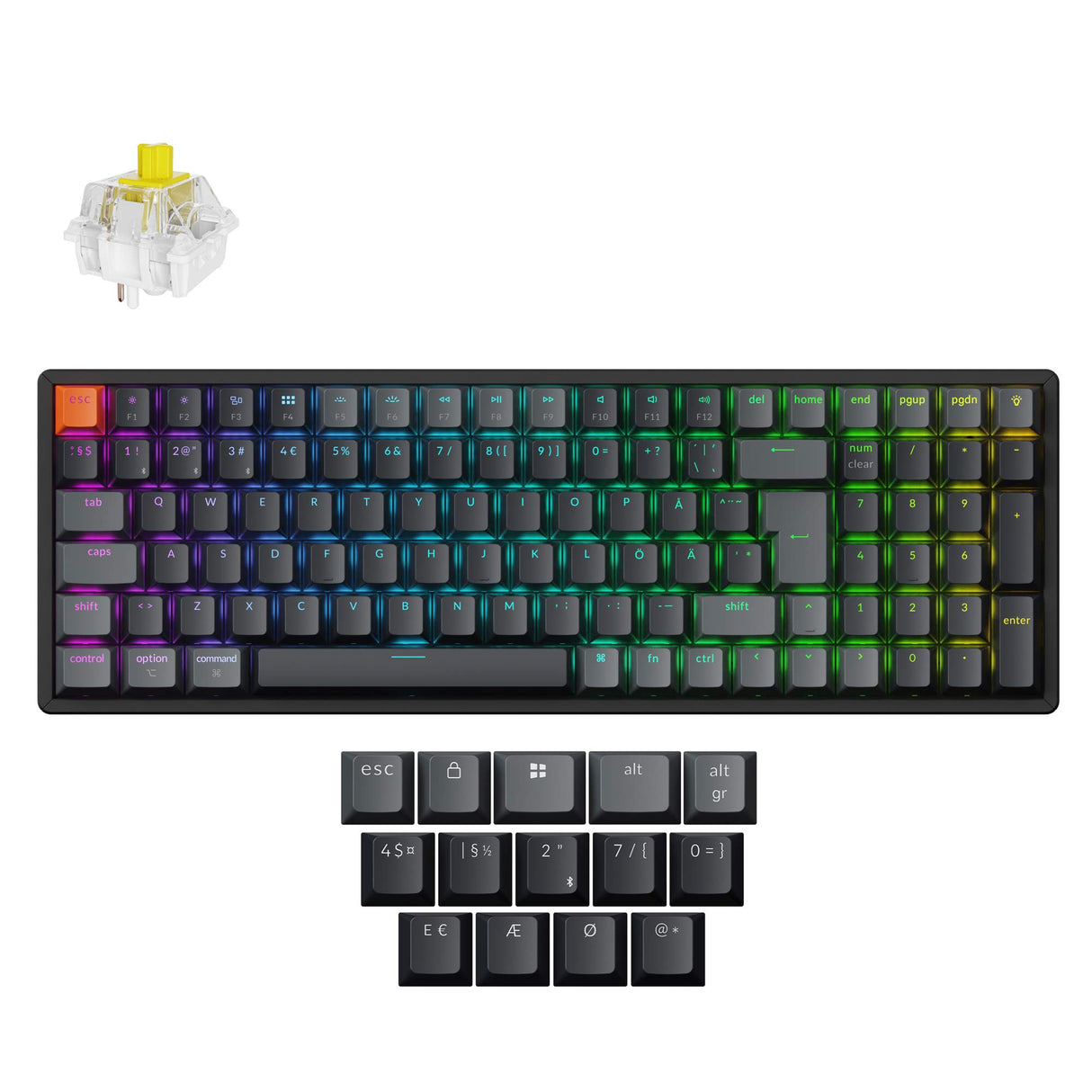 Keychron K4 QMK Wireless Mechanical Keyboard ISO-Nordic Aluminum Banana Switch