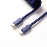 Keychron custom coiled aviator USB Type-C cable 8K version blue color
