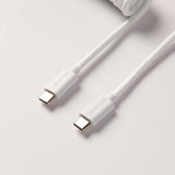 Keychron custom coiled aviator USB Type-C cable 8K version white color
