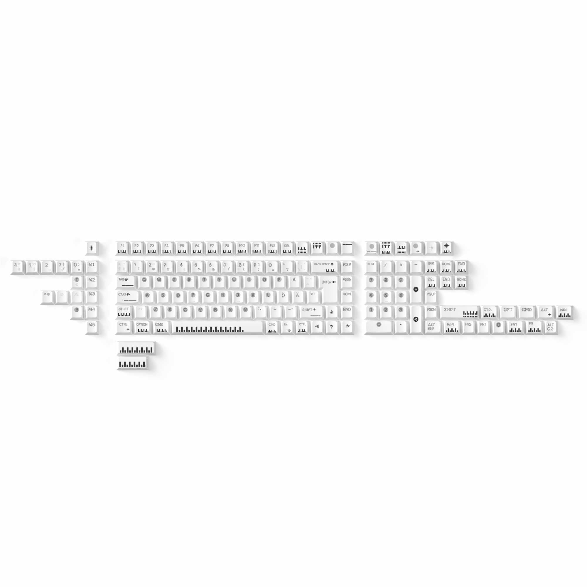 ISO Classic Piano - Cherry Profile Dye-Sub PBT Full Keycap Set