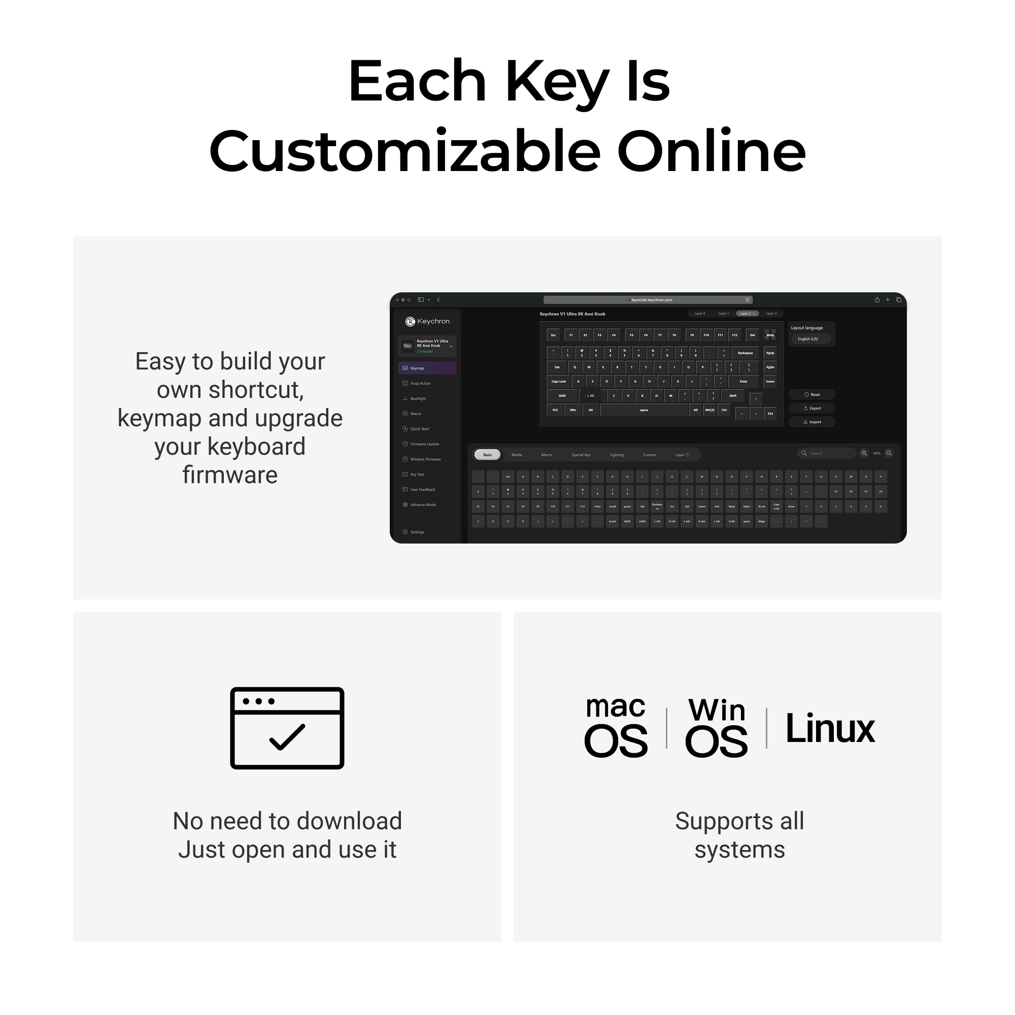Keychron V1 Ultra 8K Wireless Custom Mechanical Keyboard