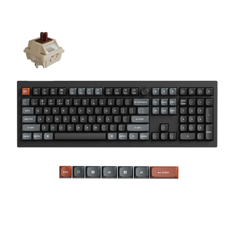 Keychron V6 Ultra 8K Wireless Hot-swappable RGB Backlight Brown Switch - Black